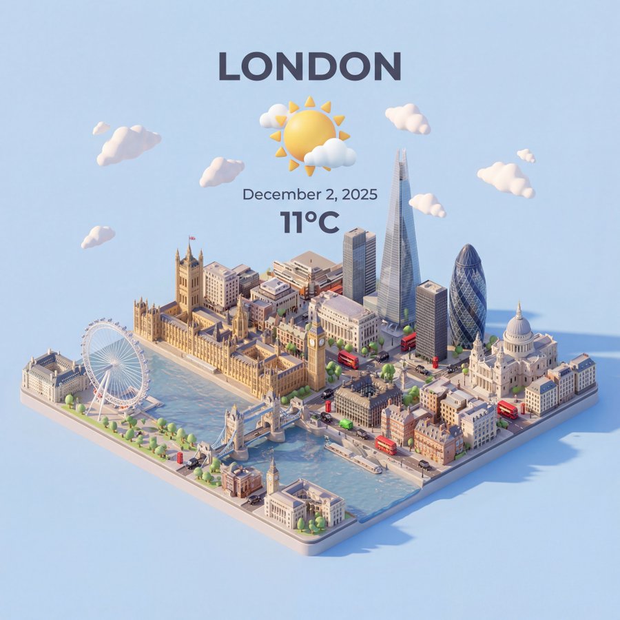 可爱3D城市天气图